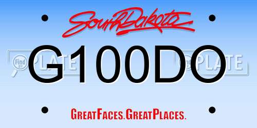 G100DO South Dakota License Plate