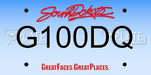G100DQ South Dakota License Plate
