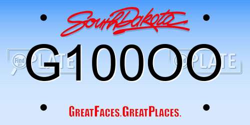 G100OO South Dakota License Plate