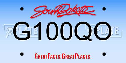 G100QO South Dakota License Plate
