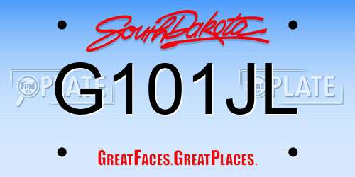 G101JL South Dakota License Plate