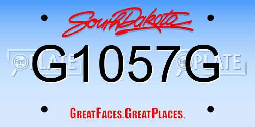 G1057G South Dakota License Plate