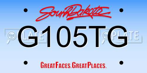 G105TG South Dakota License Plate