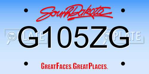 G105ZG South Dakota License Plate