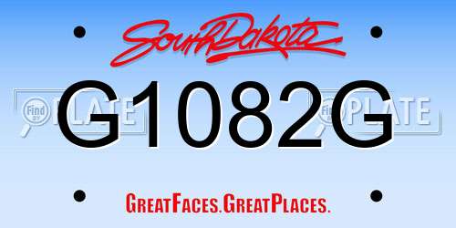 G1082G South Dakota License Plate