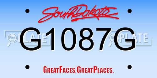 G1087G South Dakota License Plate