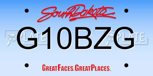 G10BZG South Dakota License Plate