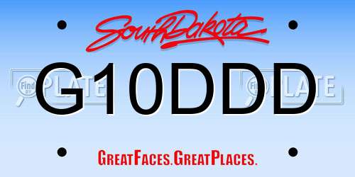 G10DDD South Dakota License Plate