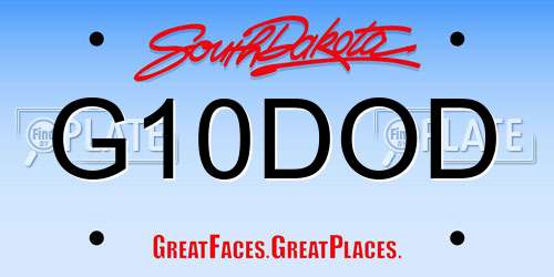 G10DOD South Dakota License Plate