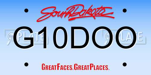 G10DOO South Dakota License Plate