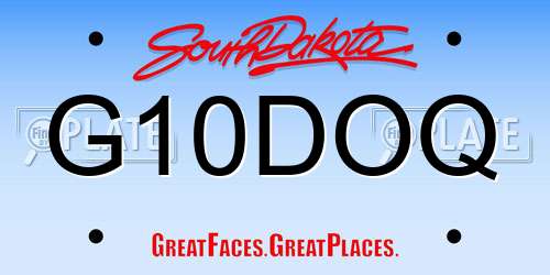 G10DOQ South Dakota License Plate