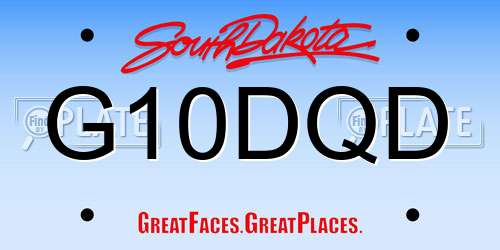 G10DQD South Dakota License Plate