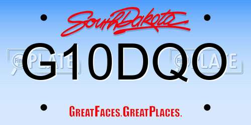 G10DQO South Dakota License Plate