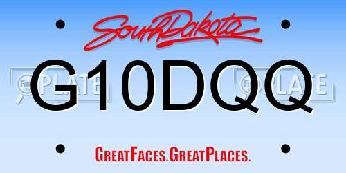 G10DQQ South Dakota License Plate