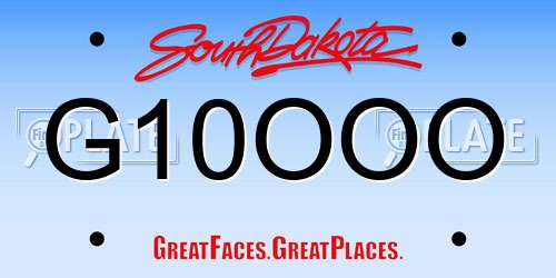 G10OOO South Dakota License Plate