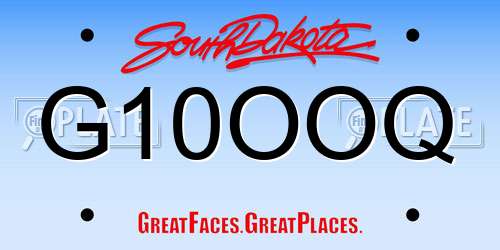 G10OOQ South Dakota License Plate