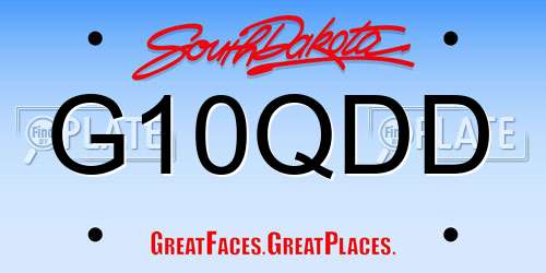 G10QDD South Dakota License Plate