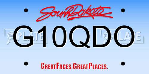 G10QDO South Dakota License Plate