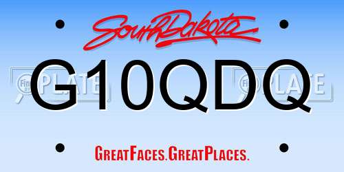 G10QDQ South Dakota License Plate