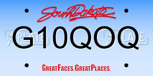 G10QOQ South Dakota License Plate