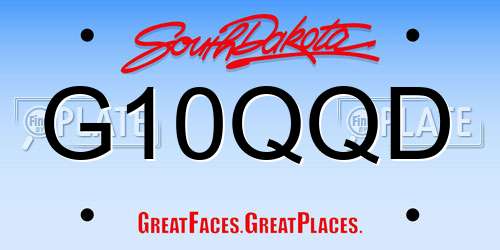 G10QQD South Dakota License Plate