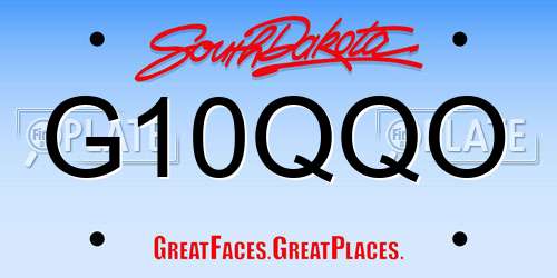 G10QQO South Dakota License Plate