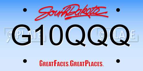 G10QQQ South Dakota License Plate