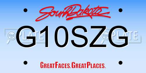 G10SZG South Dakota License Plate