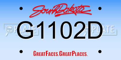 G1102D South Dakota License Plate