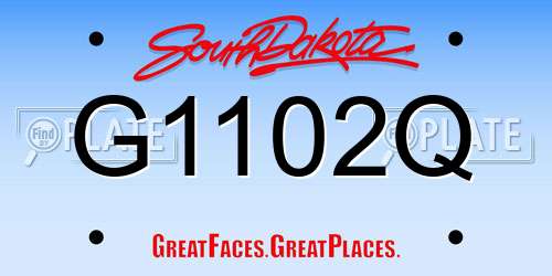 G1102Q South Dakota License Plate