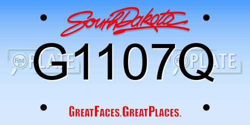 G1107Q South Dakota License Plate