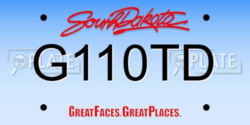 G110TD South Dakota License Plate