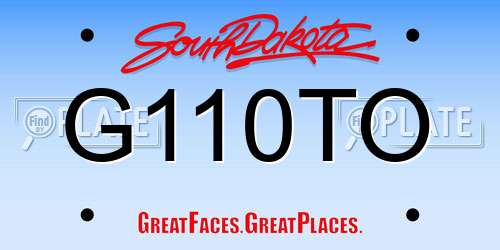 G110TO South Dakota License Plate