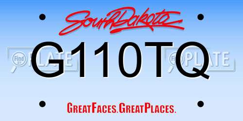 G110TQ South Dakota License Plate