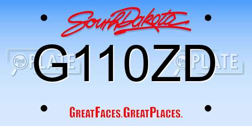 G110ZD South Dakota License Plate