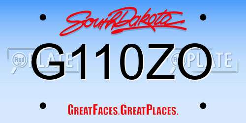 G110ZO South Dakota License Plate