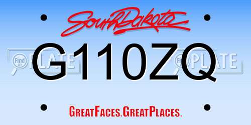 G110ZQ South Dakota License Plate