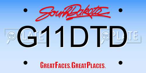 G11DTD South Dakota License Plate