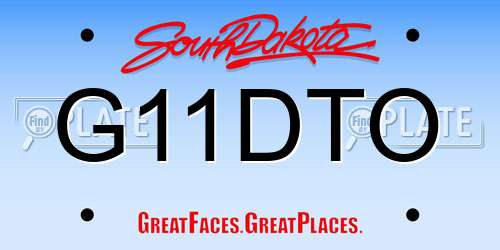 G11DTO South Dakota License Plate