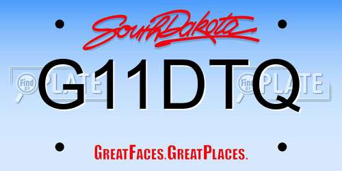 G11DTQ South Dakota License Plate