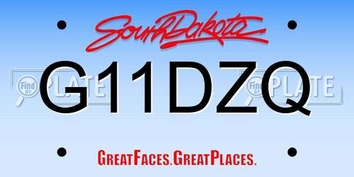 G11DZQ South Dakota License Plate