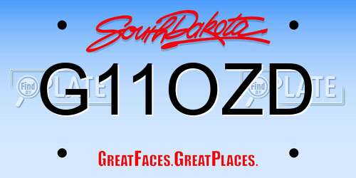 G11OZD South Dakota License Plate