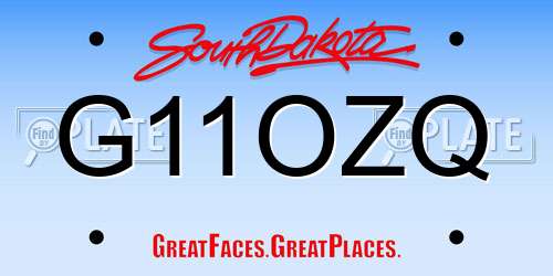 G11OZQ South Dakota License Plate