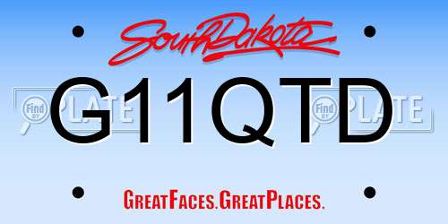 G11QTD South Dakota License Plate