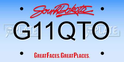 G11QTO South Dakota License Plate