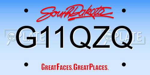 G11QZQ South Dakota License Plate