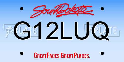 G12LUQ South Dakota License Plate