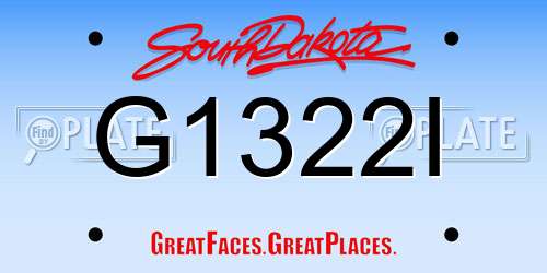 G1322I South Dakota License Plate