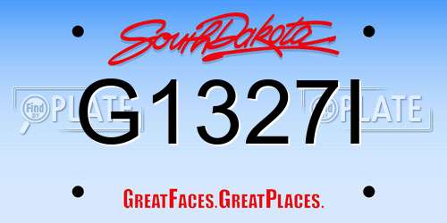G1327I South Dakota License Plate