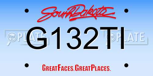 G132TI South Dakota License Plate